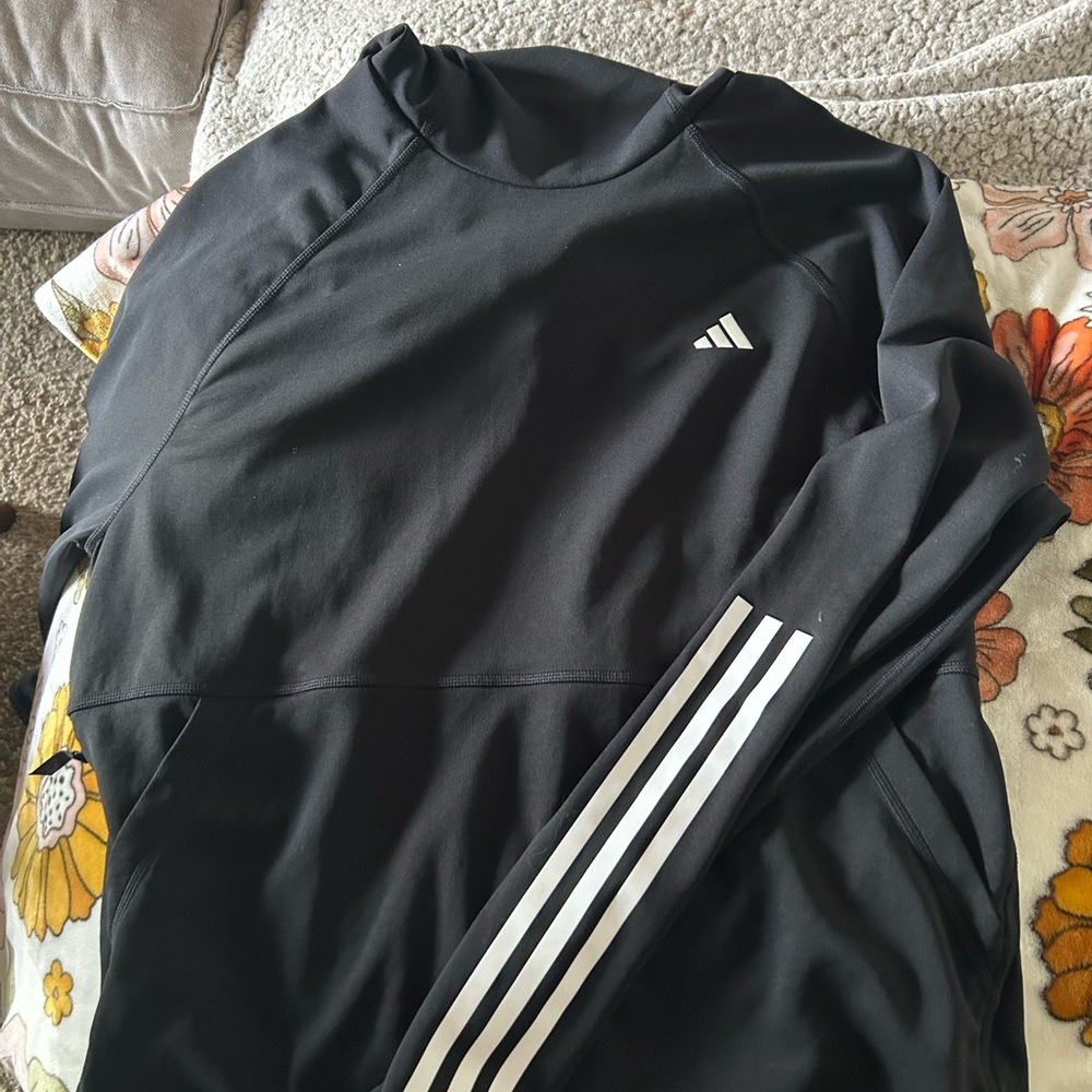 Adidas Black Sweatshirt with White Stripes